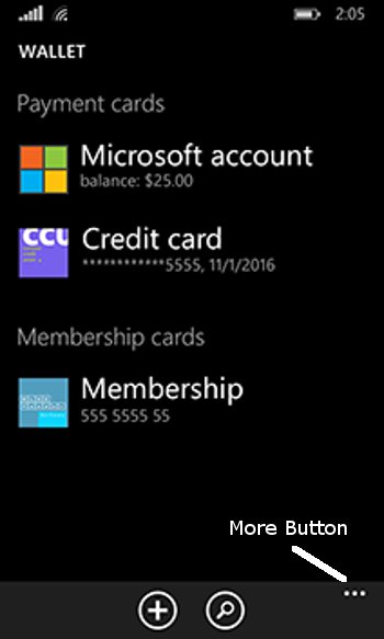 Windows Phone 8 - Wallet Card Screen