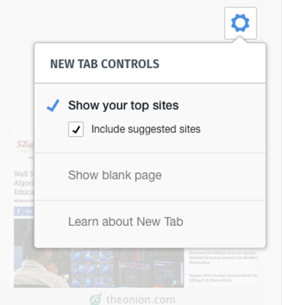Firefox - Suggested Tiles History UI