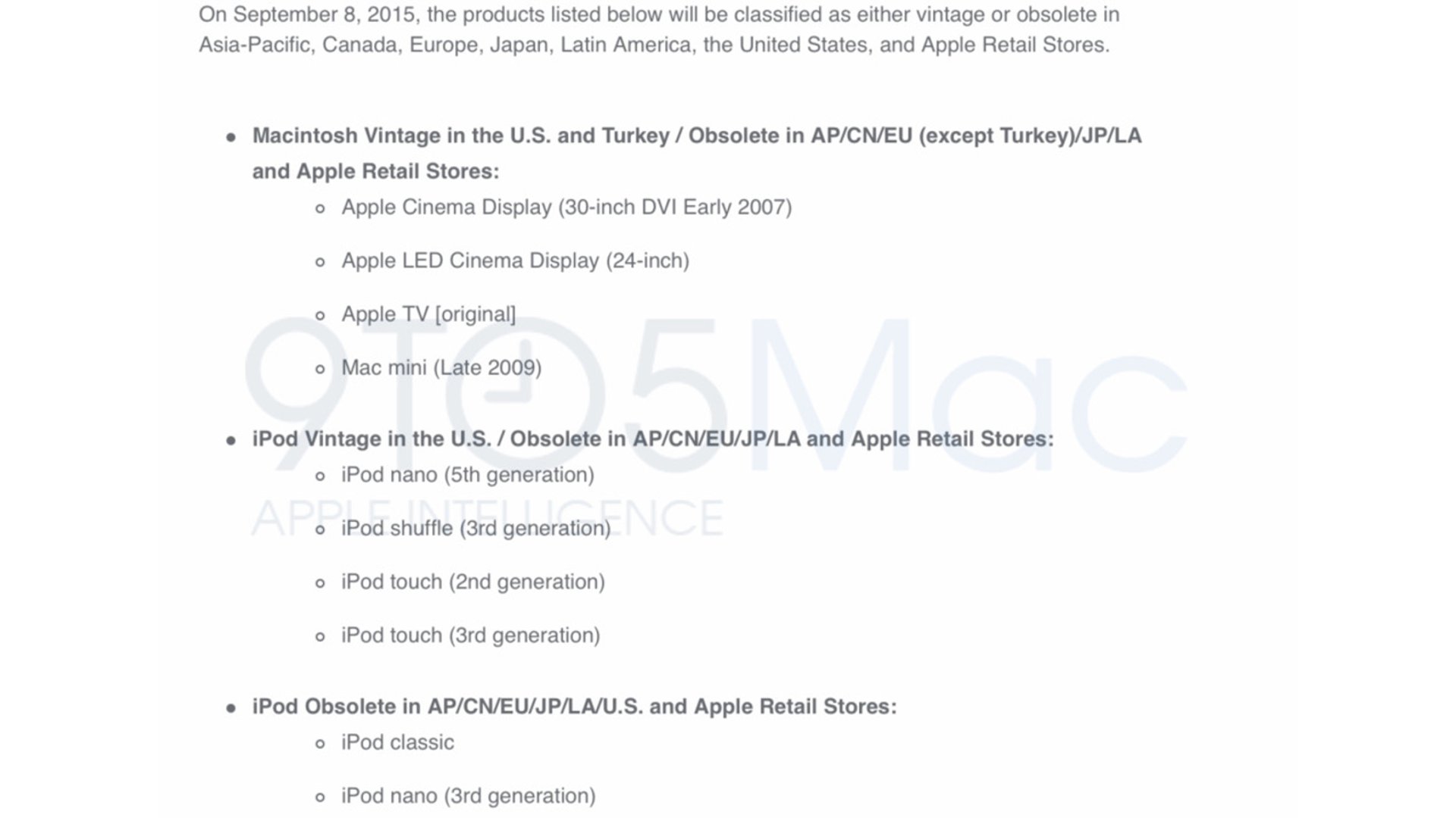 List Of Apple Devices That Are About To Become Obsolete On 8th September 2015