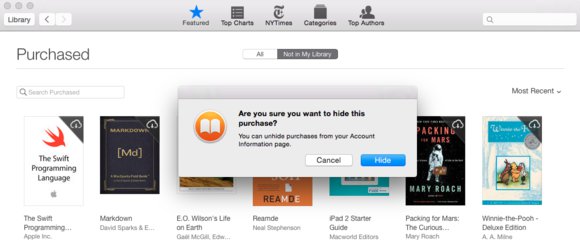iBooks OS X - Hide Purchase