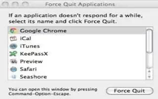 Close An Application, Not Responding On The Mac