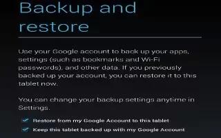 How To Change Backup And Reset Options On Nexus 7