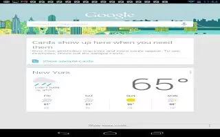 How To Use Google Now Cards On Nexus 7