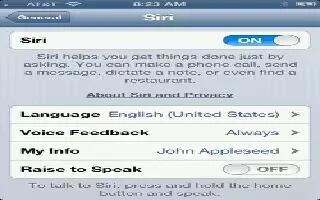 How To Set Options For Siri on iPhone 5