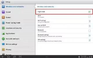 How To Use Airplane Mode On Samsung Galaxy Tab 2