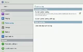 How To Use Power Saving On Samsung Galaxy Tab 2