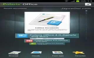 How To Use Polaris Office On Samsung Galaxy Note 2