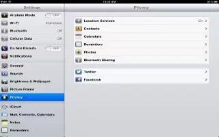 How To Use Privacy Settings On iPad Mini