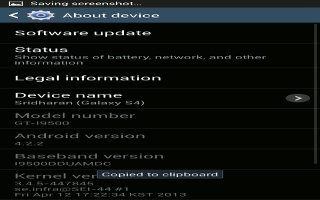 How To Use About Device On Samsung Galaxy S4