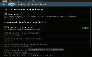 How To Use About Device On Samsung Galaxy S4