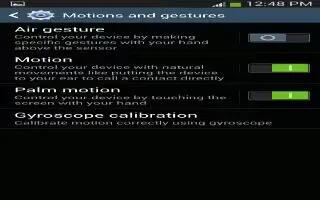 How To Use Motion And Gesture Settings On Samsung Galaxy S4