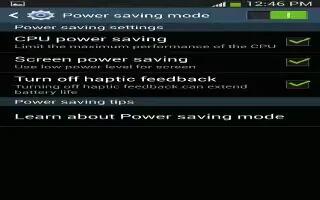 How To Use Power Saving Mode On Samsung Galaxy S4