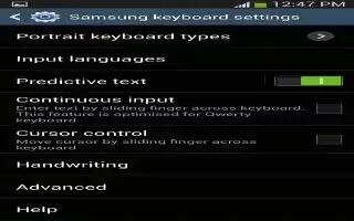 How To Use Predictive Text Settings On Samsung Galaxy S4