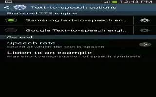 How To Use Speech Settings On Samsung Galaxy S4