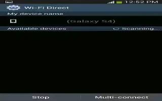 How To Use WiFi Direct On Samsung Galaxy S4