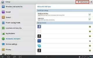 How To Use Accounts - Samsung Galaxy Tab 3