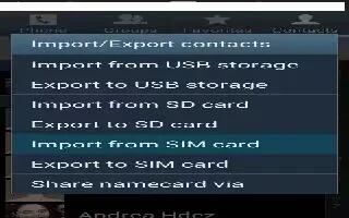 How To Export Import Contacts - Samsung Galaxy Tab 3