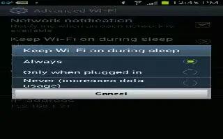 How To Use Advanced WiFi Settings – Samsung Galaxy Tab 3