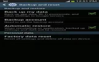 How To Use Factory Data Reset - Samsung Galaxy Tab 3