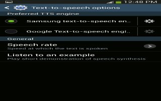 How To Use Speech Settings - Samsung Galaxy Tab 3