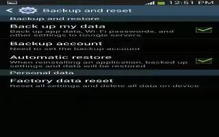 How To Backup And Restore – Samsung Galaxy Tab 3
