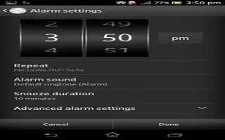 How To Use Alarm Clock - Sony Xperia Z Ultra