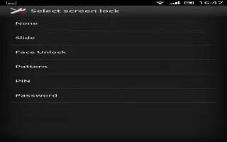 How To Use Screen Lock Settings - Sony Xperia Z Ultra