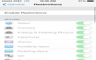 How  To Configure Restrictions - iPhone 5S