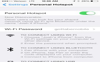 How To Use Personal Hotspot - iPhone 5S