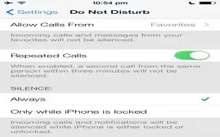 How To Use Do Not Disturb Settings – iPhone 5S