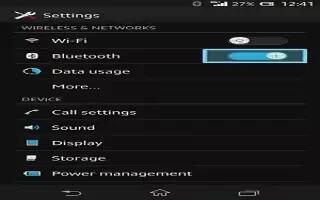 How To Use Bluetooth - Sony Xperia Z1