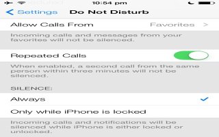 How To Use Do Not Disturb Settings - iPhone 5C
