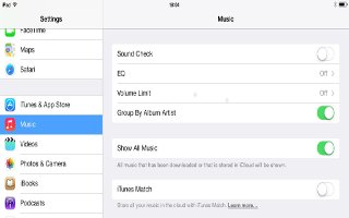 How To Use Music Settings - iPad Air