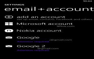 How To Set Accounts - Nokia Lumia 1020