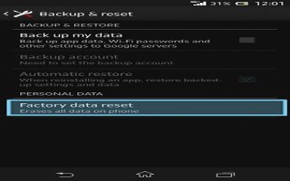 How To Factory Data Reset - Sony Xperia Z1