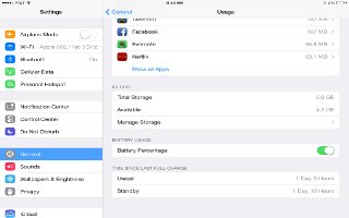 How To View Battery Usage - iPad Mini 2