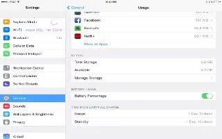 How To View Battery Usage - iPad Mini 2