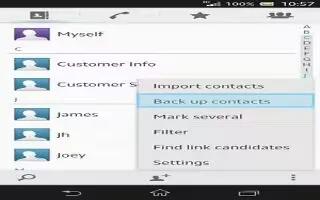 How To Backup Contacts – Sony Xperia Z1