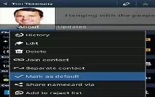 How To Make Contacts As Default – Samsung Galaxy Note 3
