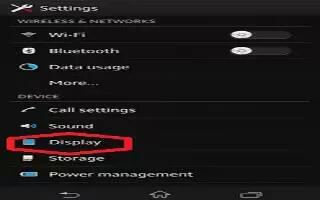 How To Use Display Settings - Sony Xperia Z1