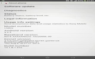 How To View Usage Info - Sony Xperia Z1