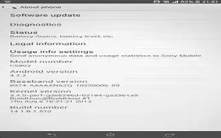 How To View Usage Info - Sony Xperia Z1