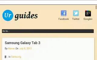 How To Use Internet - Samsung Galaxy Tab 3