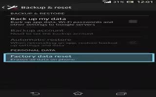 How To Factory Data Reset - Sony Xperia Z Ultra