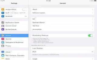 How To Use Settings  And Adjustments - iPad Mini 2