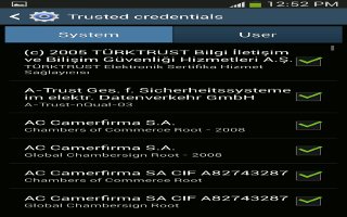 How To Use Trusted Credentials - Samsung Galaxy Tab 3