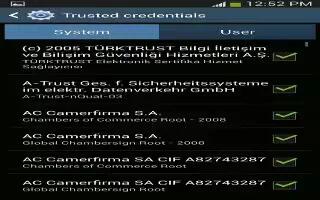 How To Use Trusted Credentials - Samsung Galaxy Tab 3