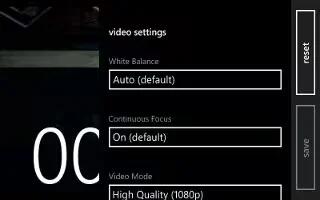How To Use Video Camera Settings – Nokia Lumia 928