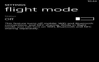 How To Use Airplane Mode – Nokia Lumia 2520