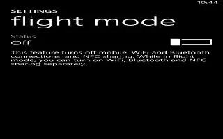 How To Use Airplane Mode - Nokia Lumia 2520